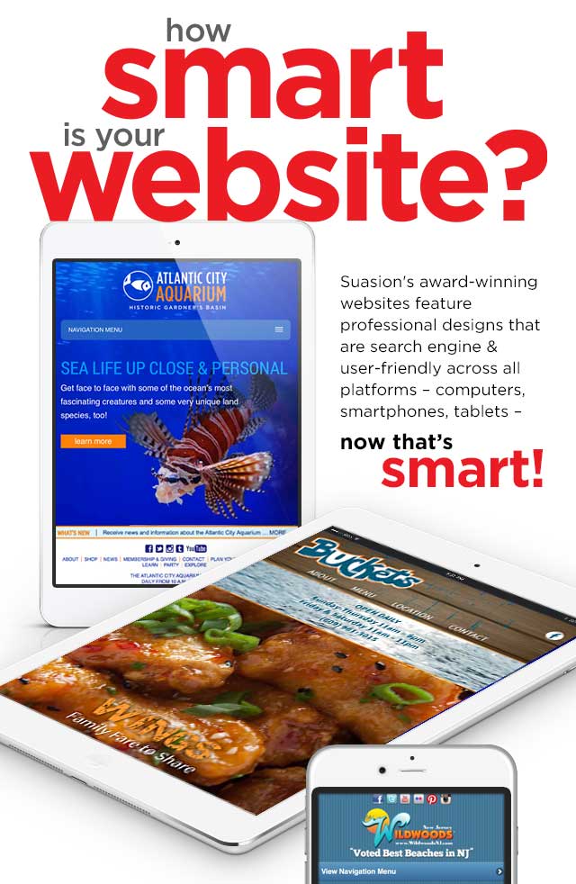 Suasion's award-winning websites feature professional designs that are search engine & user-friendly across all platforms - computers, smartphones, tablets - now that’s smart.